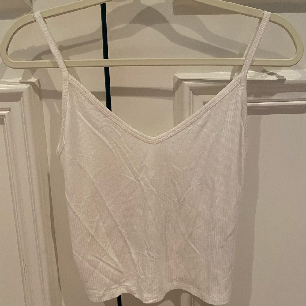 White V-neck Tank Top
